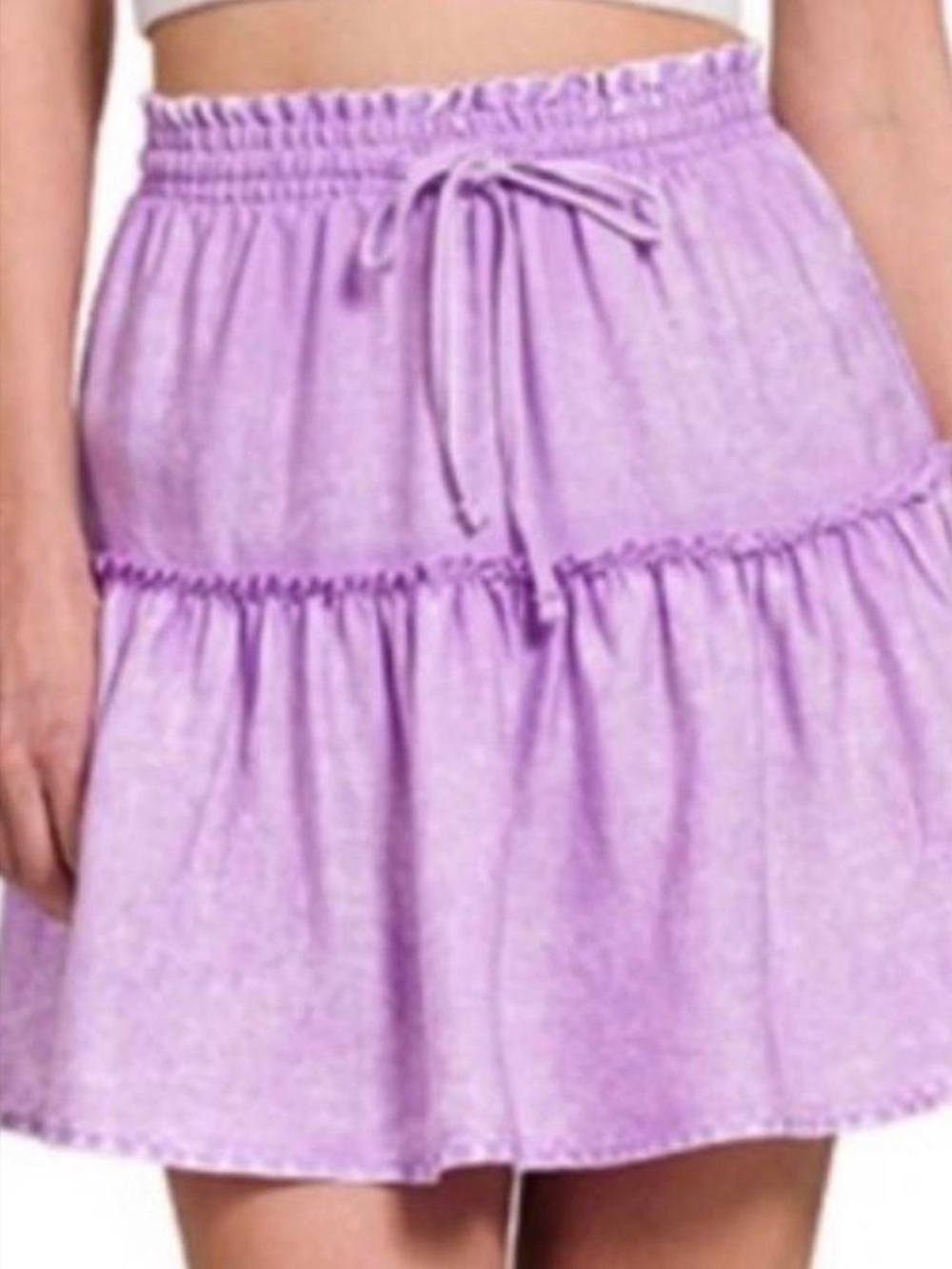 🆕 NWOT - Zenana Tencel Washed Tiered Mini Skirt